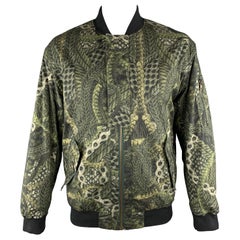 MCQ by ALEXANDER MCQUEEN Size XXL Olive Print Cotton Bomber Jacket