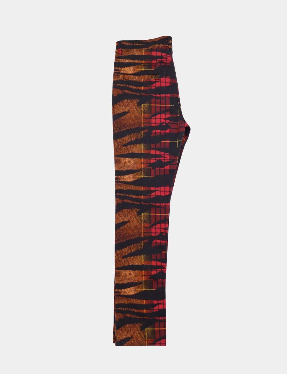 MCQ by Alexander McQueen Tiger Tartan High Waist Pant In Good Condition In Amman, JO