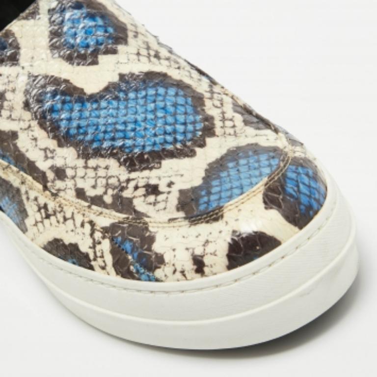 Women's McQ by Alexander McQueen Tricolor Python Leather Slip On Sneakers Size 41 For Sale