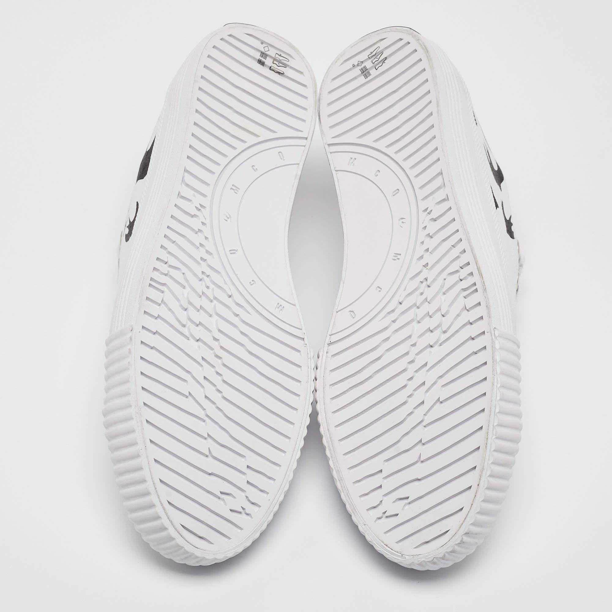 McQ by Alexander McQueen White/Black Canvas Shallow Swarm Sneakers Size 40 1