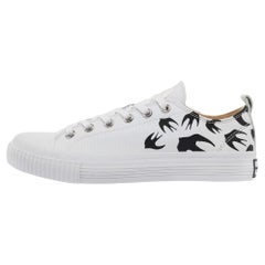 McQ by Alexander McQueen White/Black Canvas Shallow Swarm Sneakers Size 40