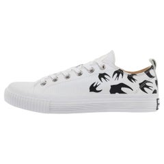 Used McQ by Alexander McQueen White/Black Canvas Shallow Swarm Sneakers Size 40