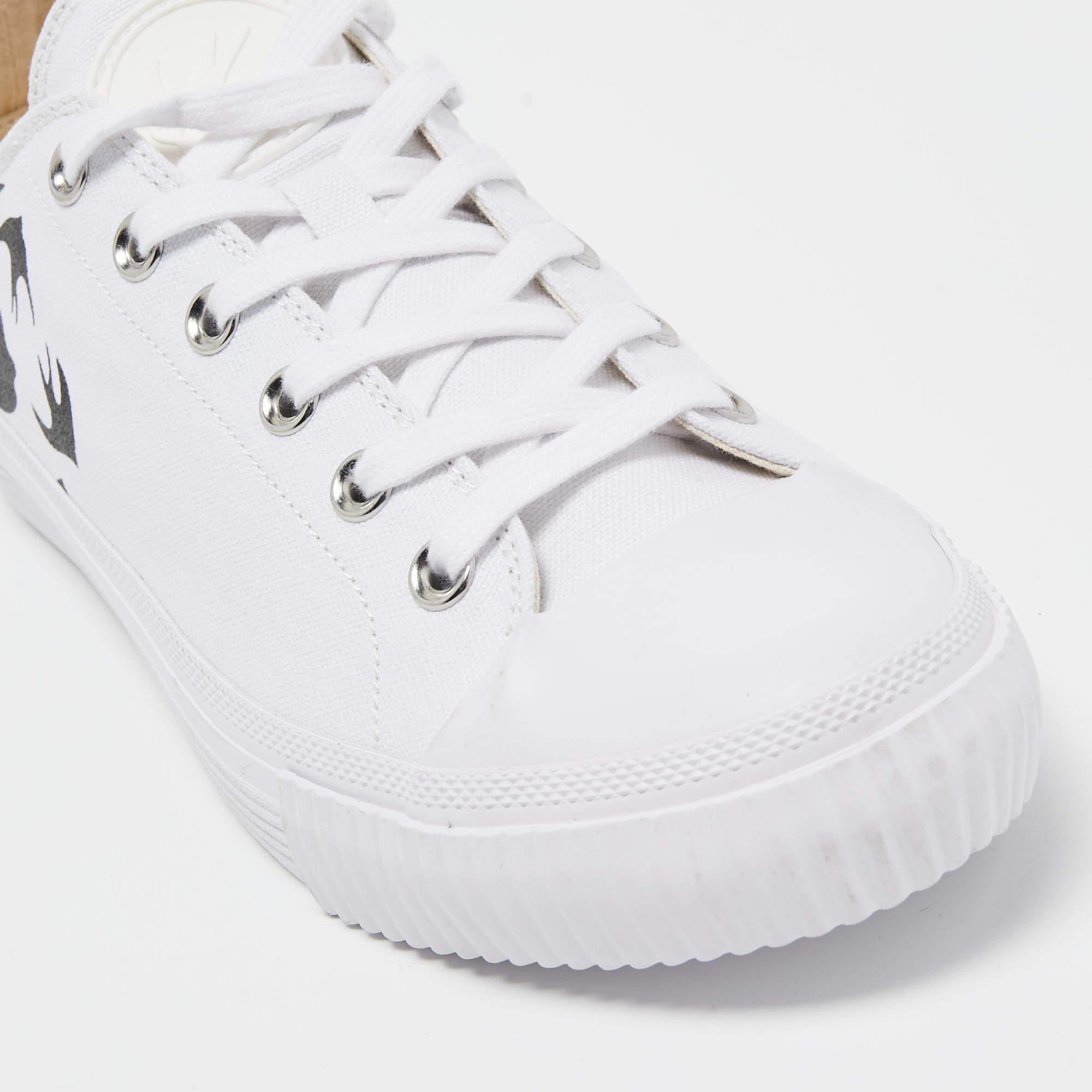 McQ by Alexander McQueen White Canvas Low Top Sneakers Size 42 1