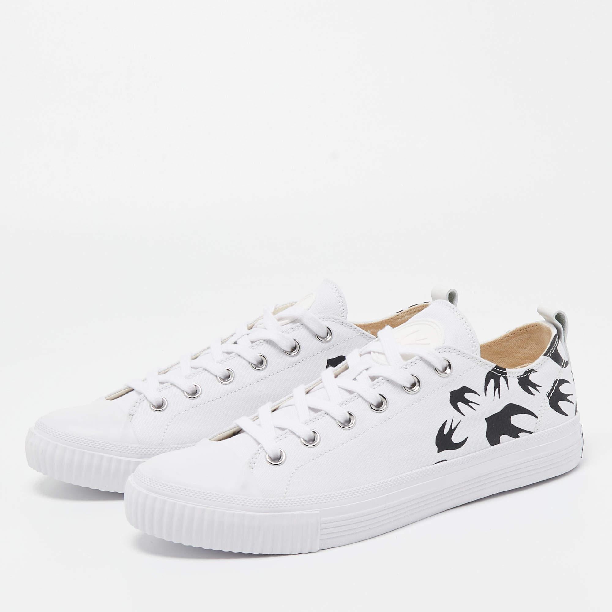 McQ by Alexander McQueen White Canvas Low Top Sneakers Size 42 3