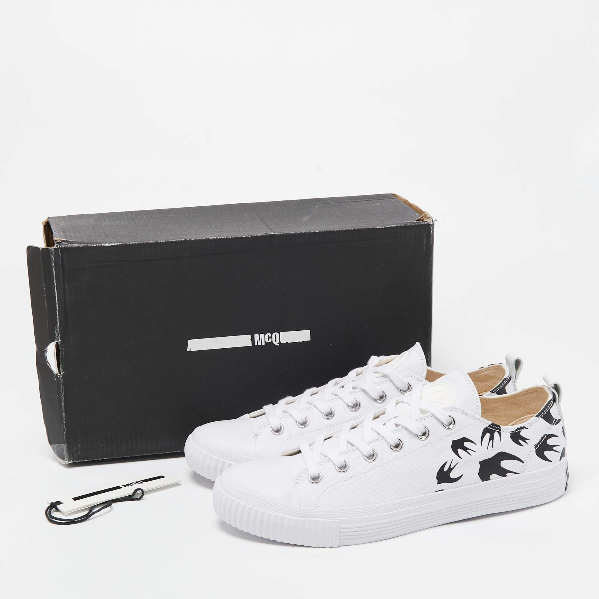McQ by Alexander McQueen White Canvas Low Top Sneakers Size 42 4