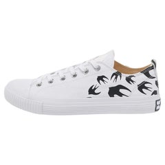 Used McQ by Alexander McQueen White Canvas Low Top Sneakers Size 42