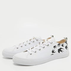 McQ by Alexander McQueen White Canvas Swallow Sneakers Size 44