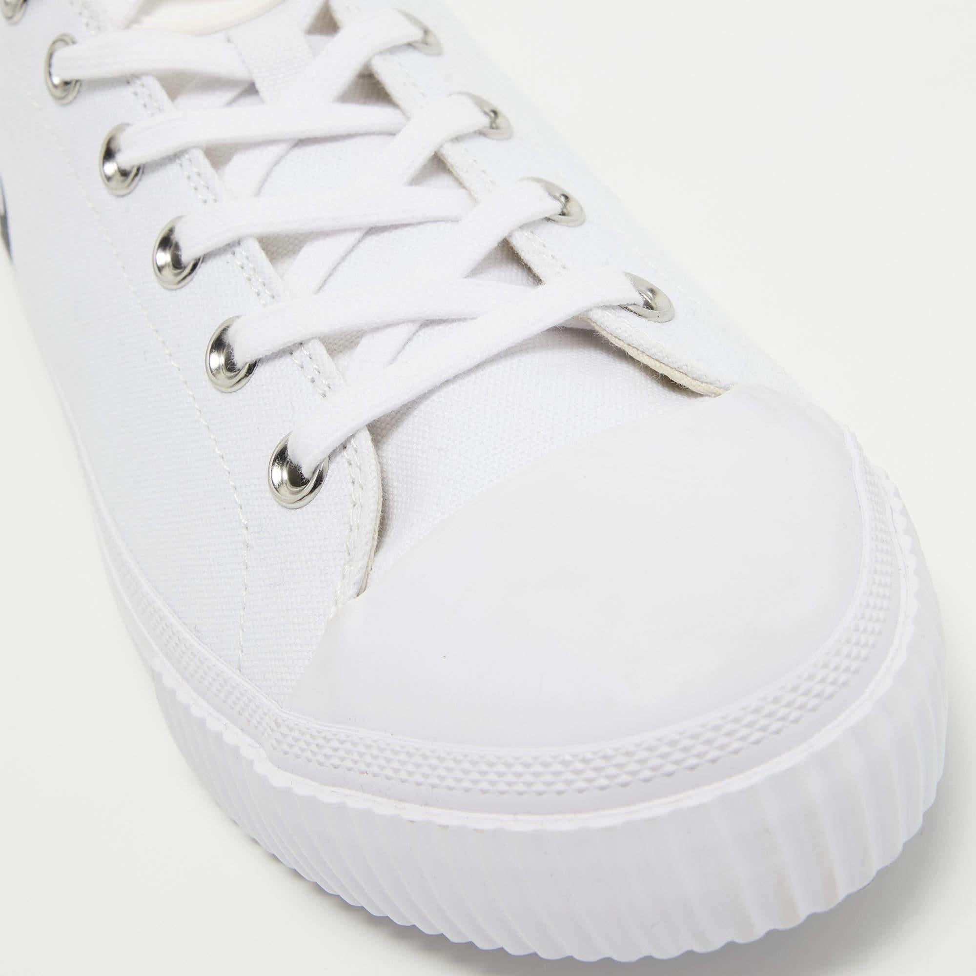 Gray McQ by Alexander McQueen White Canvas Swallow Sneakers Size 44