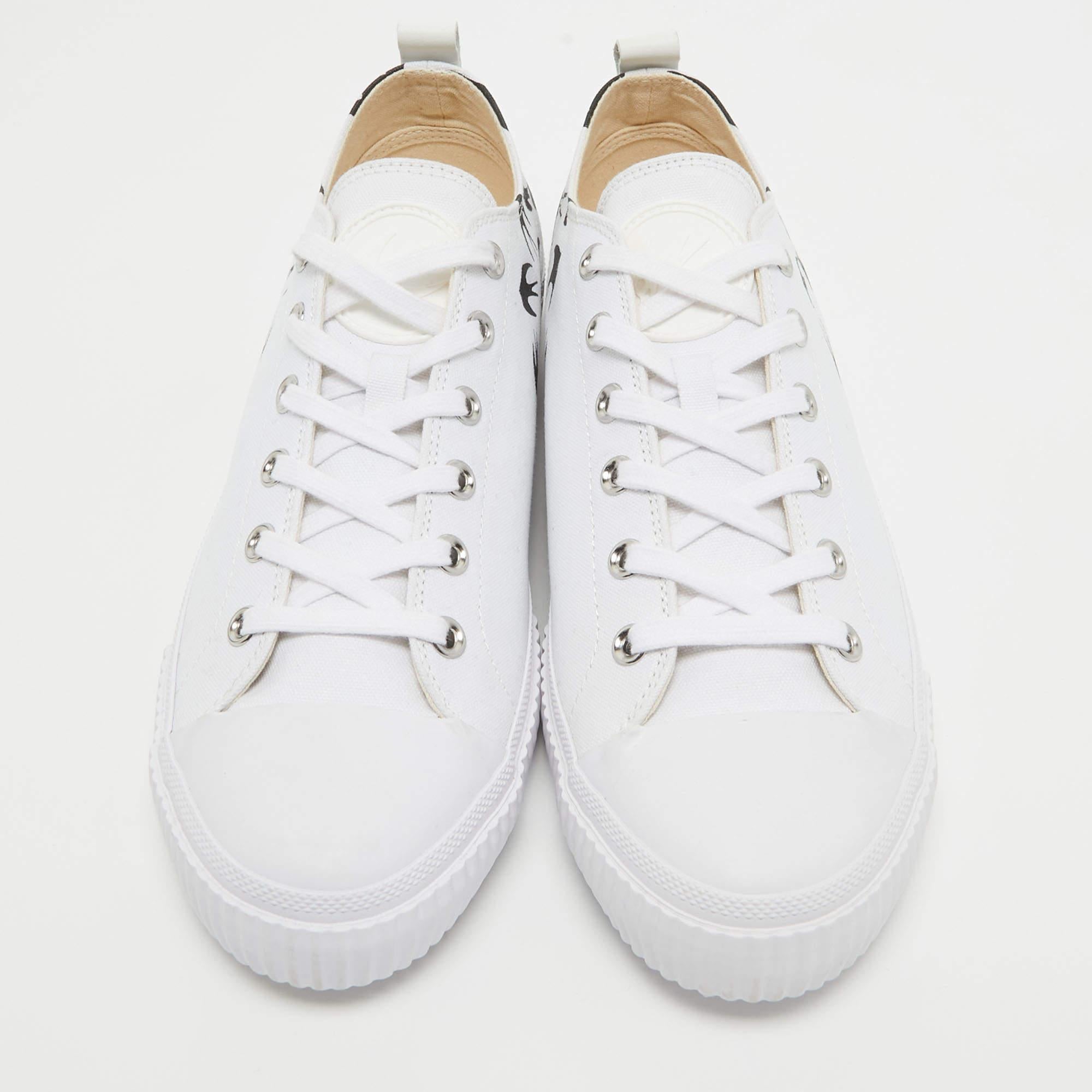 Women's McQ by Alexander McQueen White Canvas Swallow Sneakers Size 44