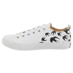 McQ by Alexander McQueen White Canvas Swallow Sneakers Size 44