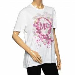 McQ by Alexander McQueen White Cotton Floral Print Top M