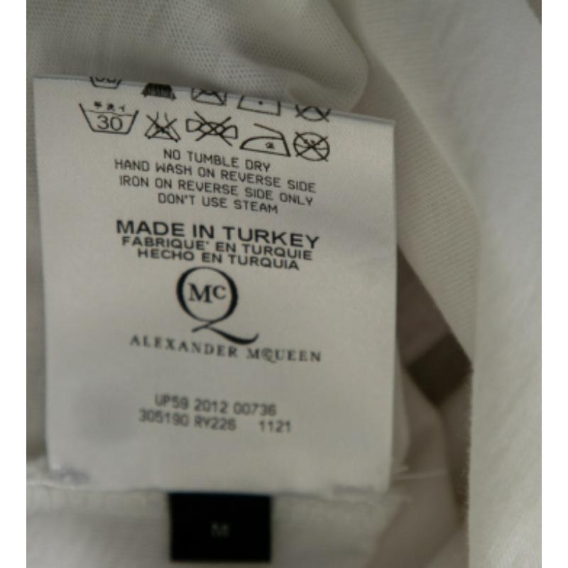 McQ by Alexander McQueen White Cotton Floral Print Top M For Sale 2