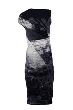 McQ, Digital printed dress in grey