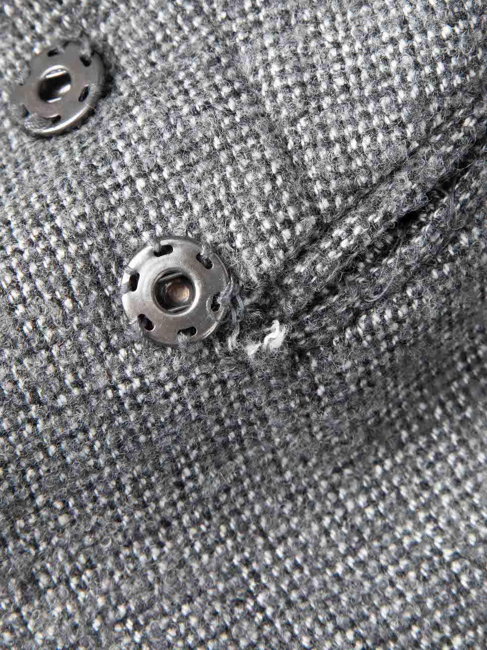 Women's McQ Grey Tweed Ruched Wrap Blazer Size S