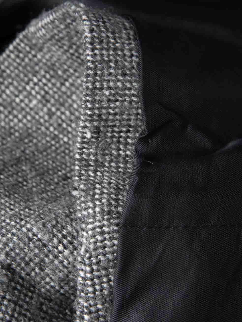 McQ Grey Tweed Ruched Wrap Blazer Size S 2