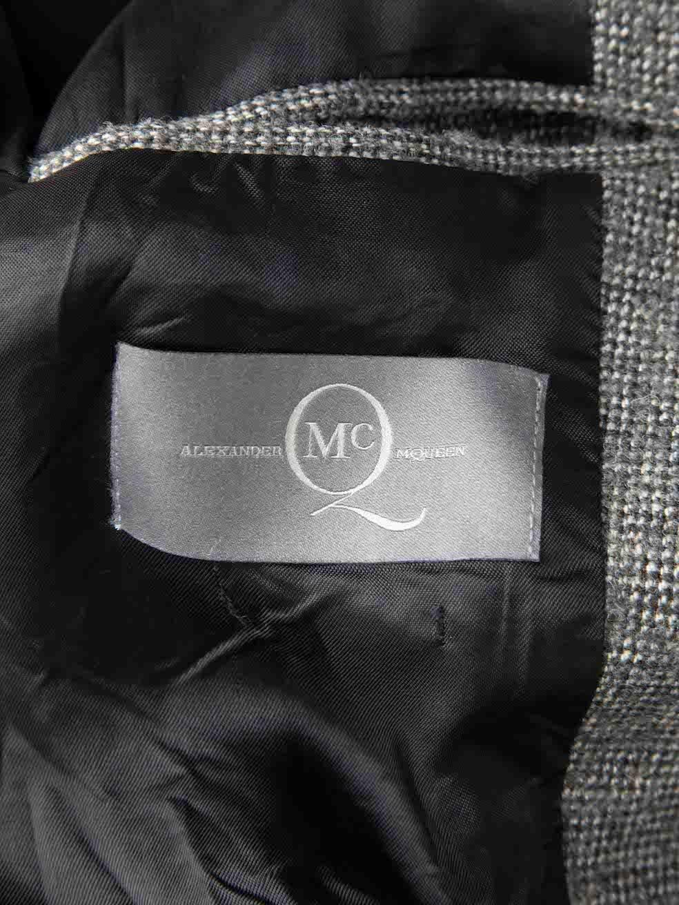 McQ Grey Tweed Ruched Wrap Blazer Size S 3