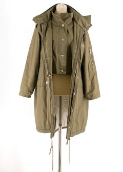 McQ Khaki Convertible Trench Coat Size US 0-2