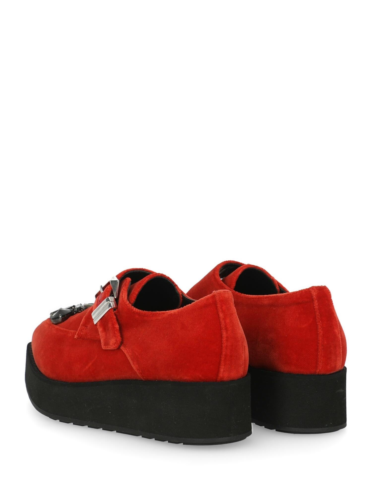 Women's Mcq Woman Loafers Red Fabric IT 36 For Sale