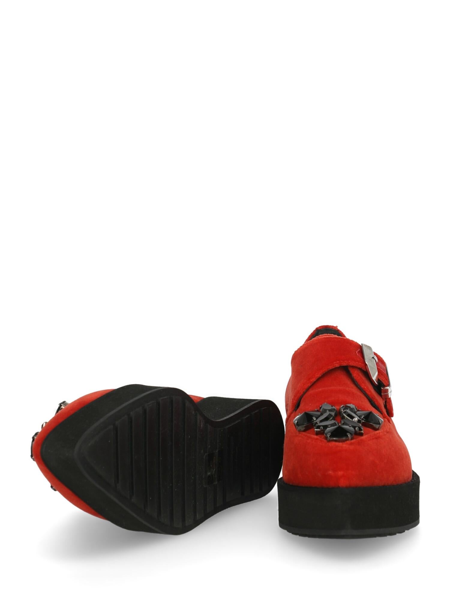 Mcq Woman Loafers Red Fabric IT 36 For Sale 1