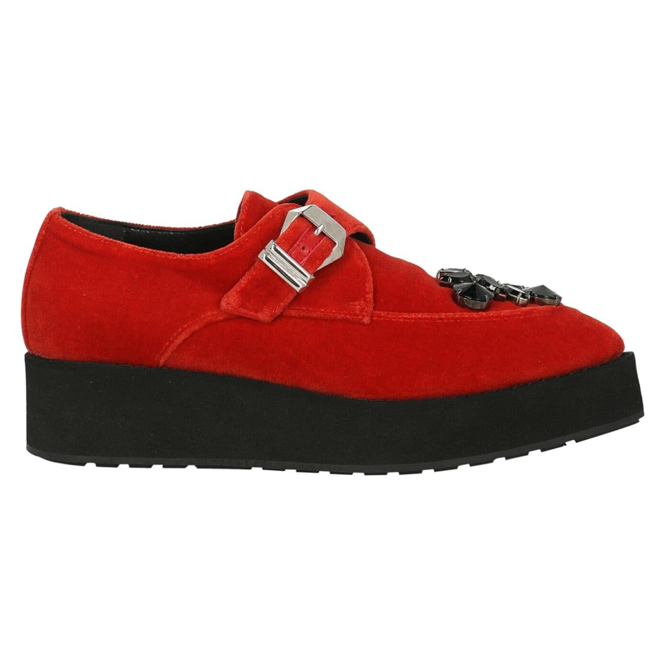 Mcq Woman Loafers Red Fabric IT 36 For Sale