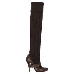Mcq Women Boots Brown Wool EU 36