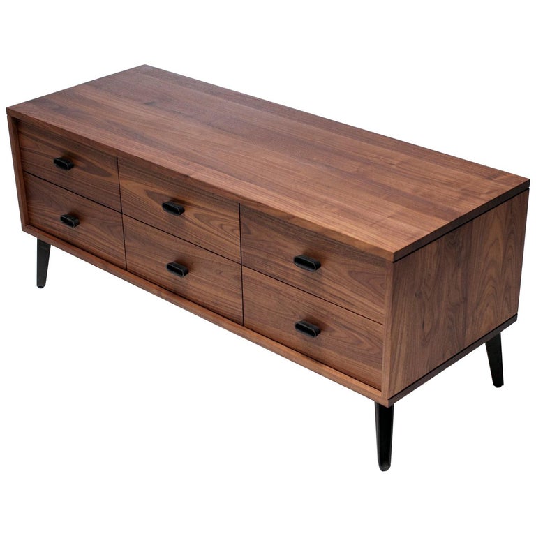 Mcqueen Six Drawer Low Cabinet In Walnut By Matthew Hilton For