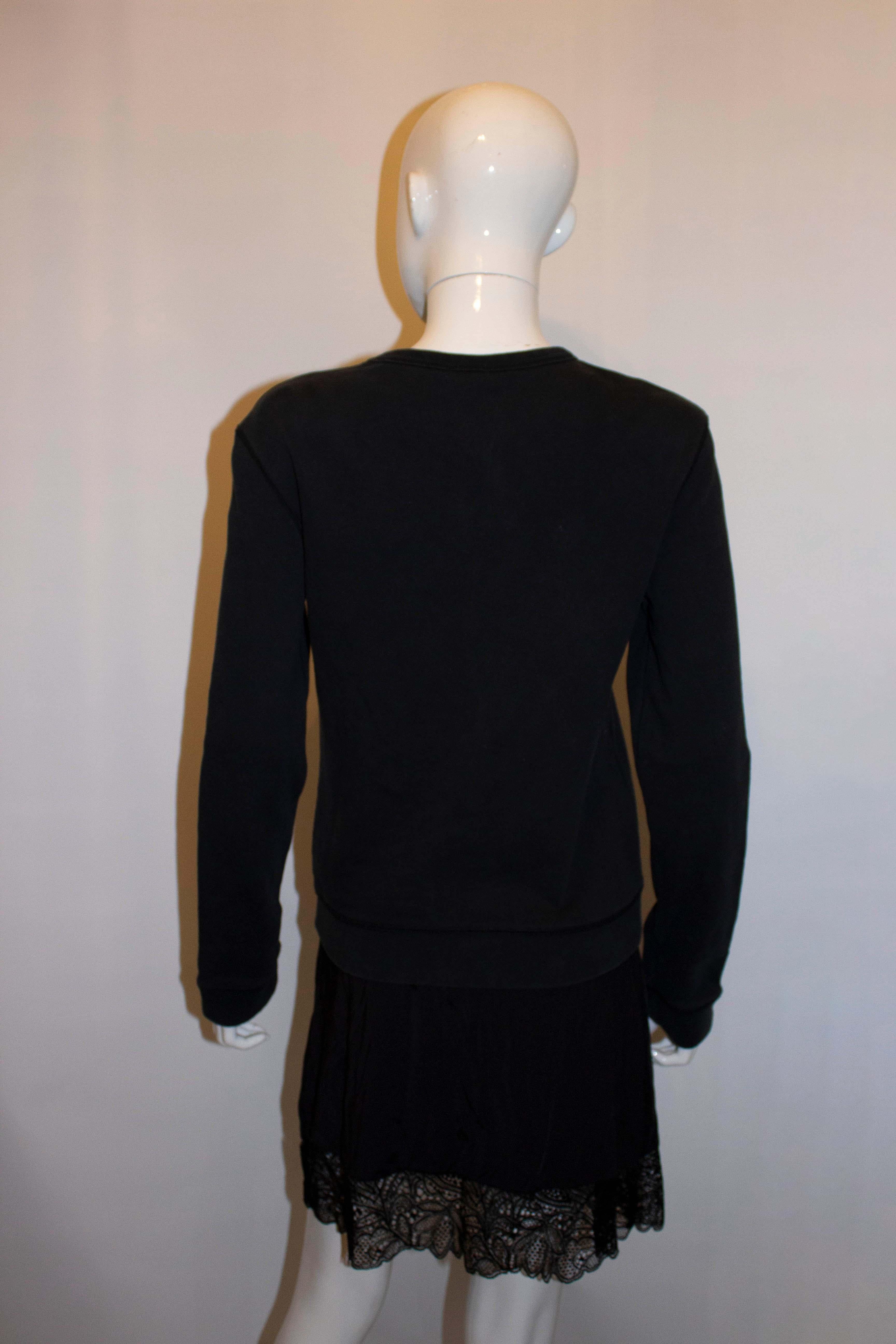 Black McQueen Sweatshirt with Tartan detail For Sale
