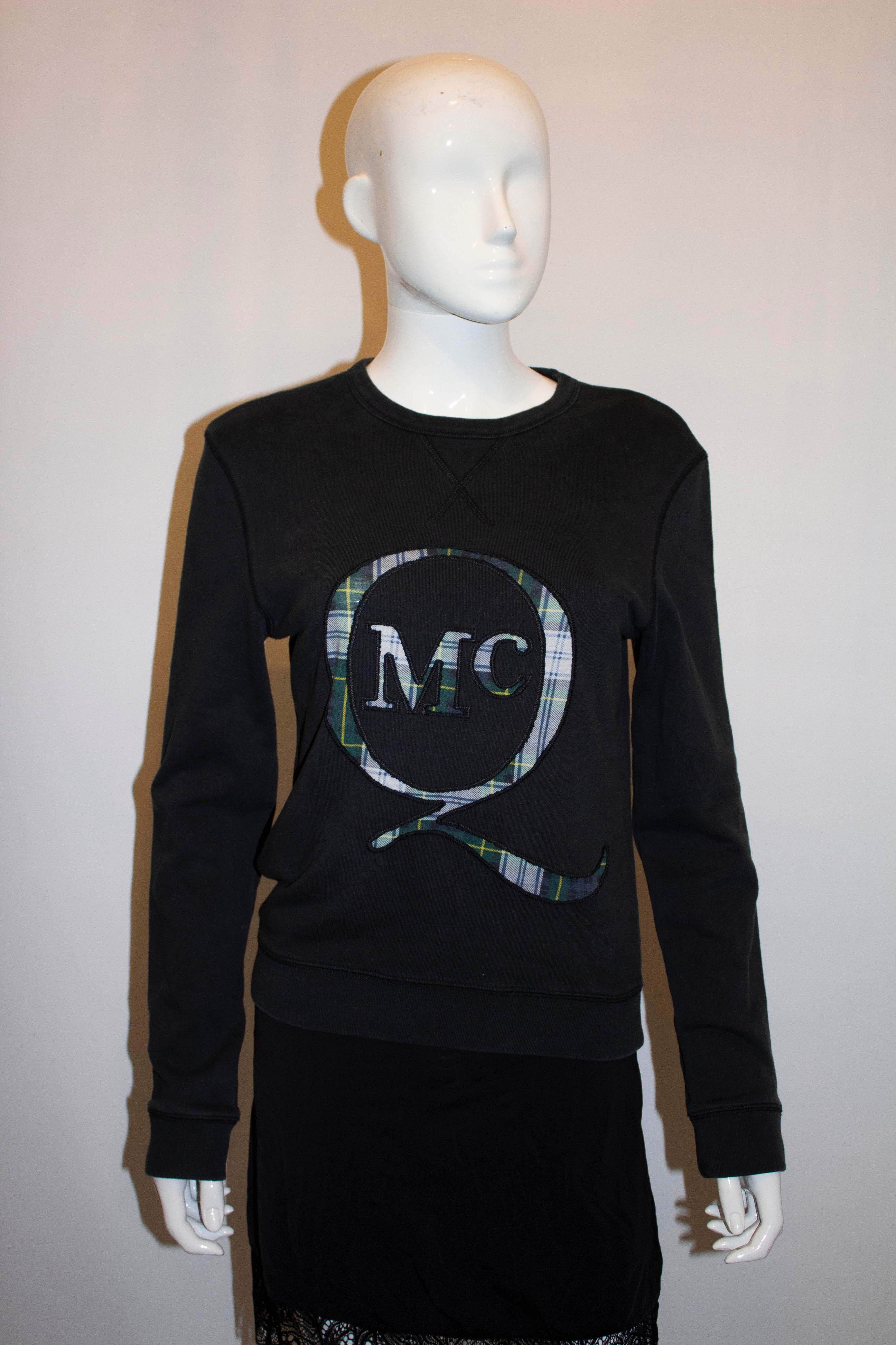 Women's or Men's McQueen Sweatshirt with Tartan detail For Sale