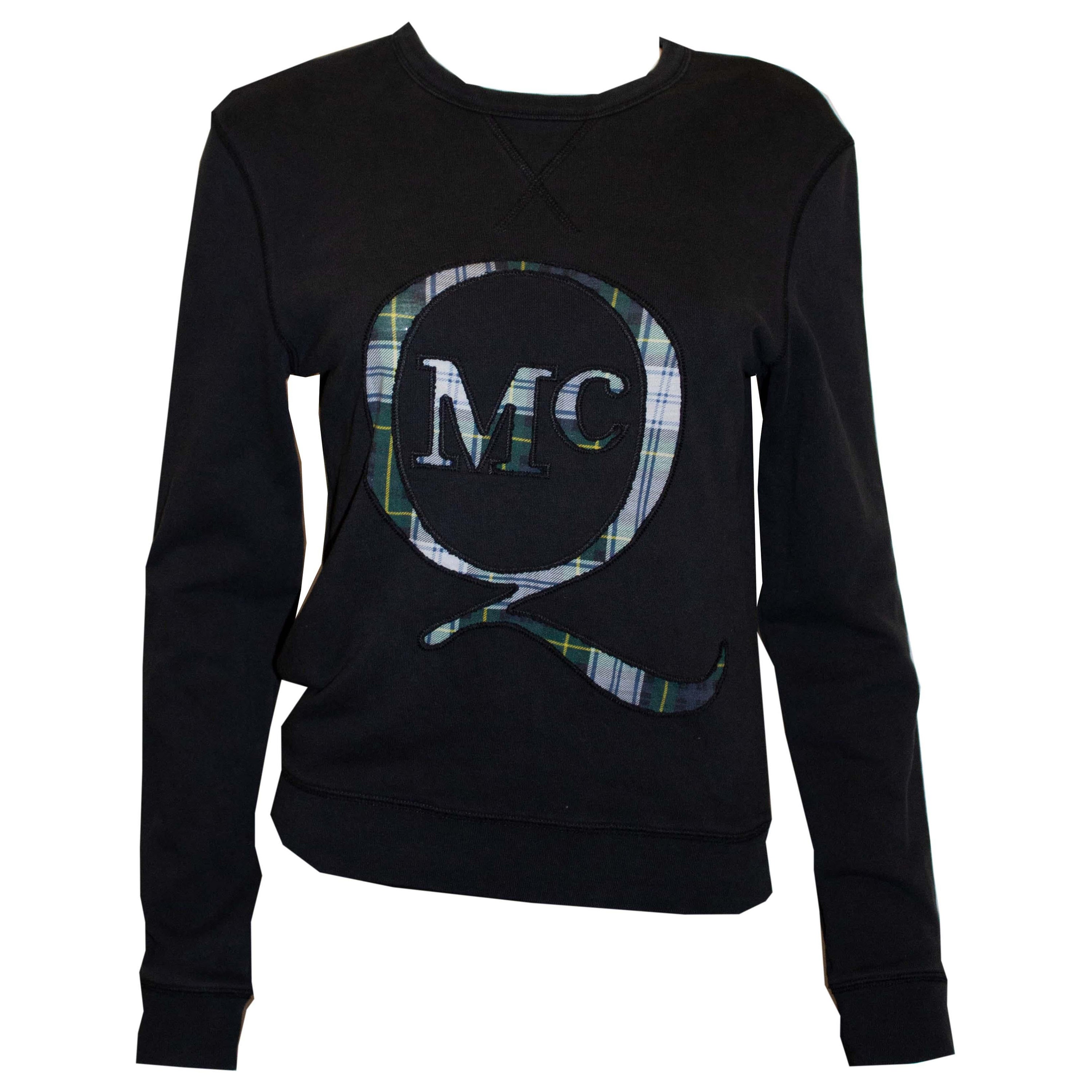 Felpa McQueen con dettaglio Tartan in vendita