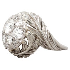 McTeigue 1.46 TCW 18K White Gold, Platinum & Diamond Cluster Cocktail Ring