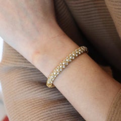 McTEIGUE 1970 Pulsera de oro de 18 quilates y platino con diamantes VS de 2,30 qt