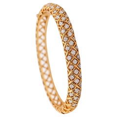 McTEIGUE 1970 Bangle Bracelet In 18Kt Gold & Platinum With 2.30 Ctw VS Diamonds