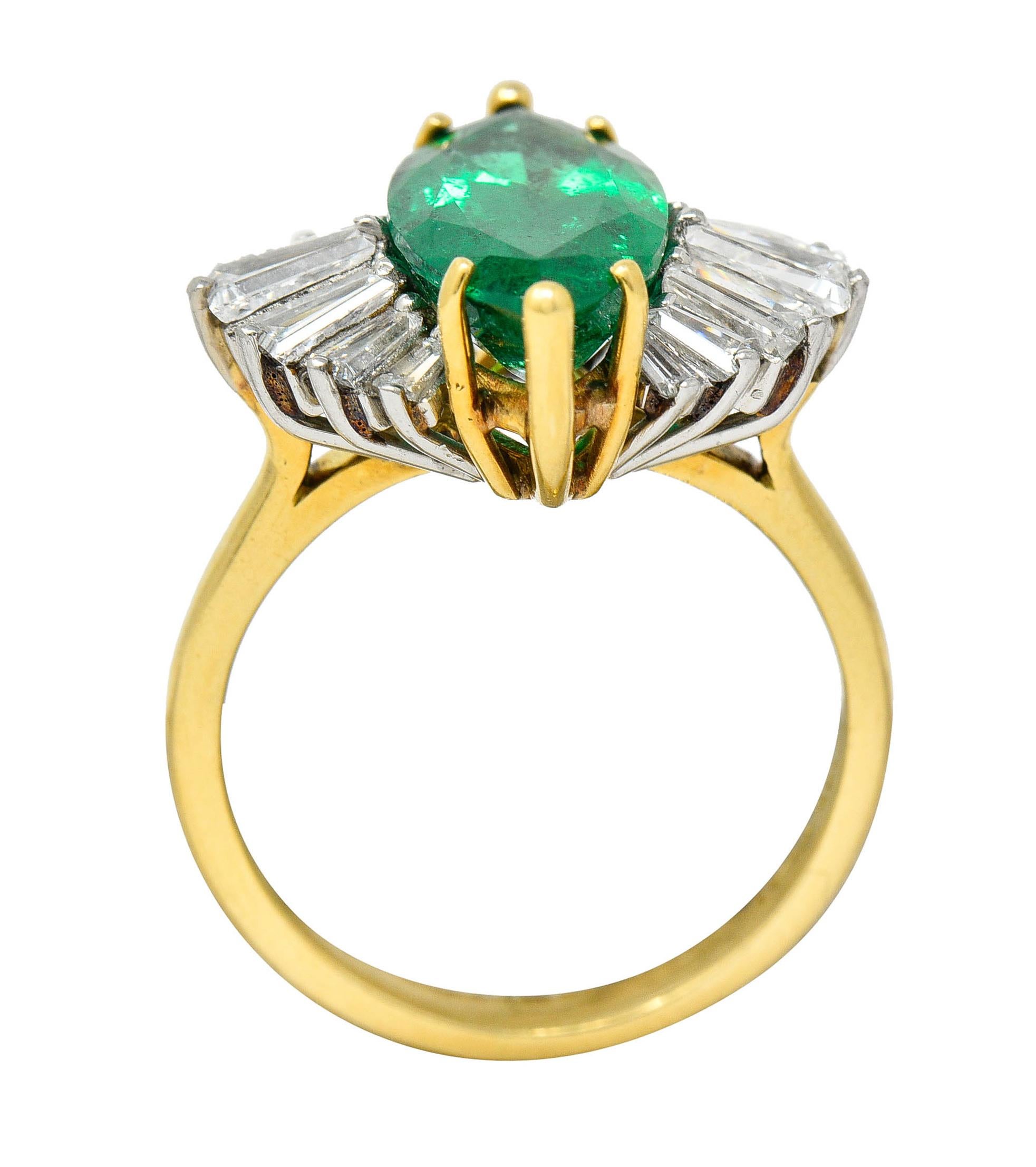 McTeigue 4.85 Carats Emerald Diamond 18 Karat Gold Platinum Ring GIA 2