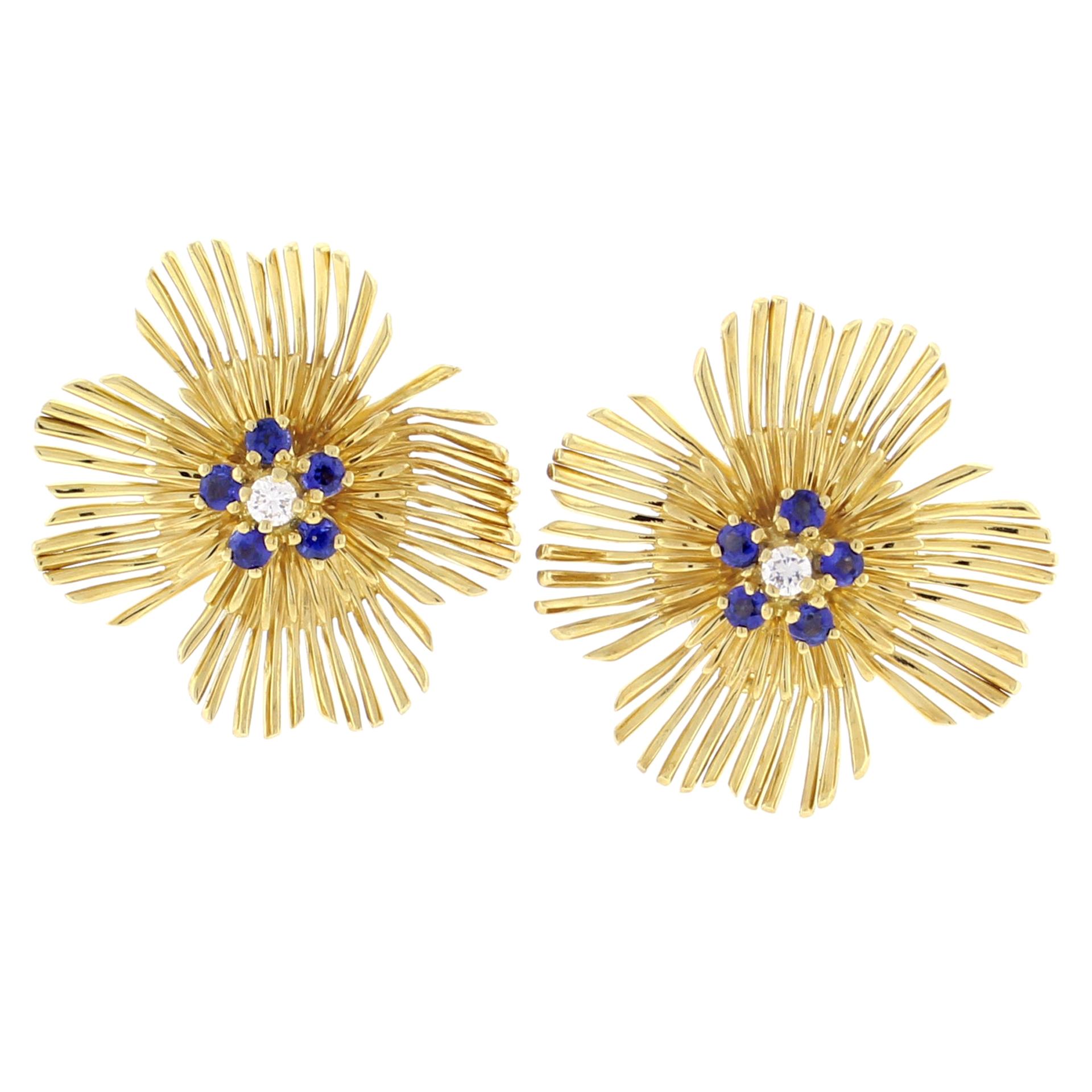 McTeigue 
Co Sapphire and Diamond Earrings