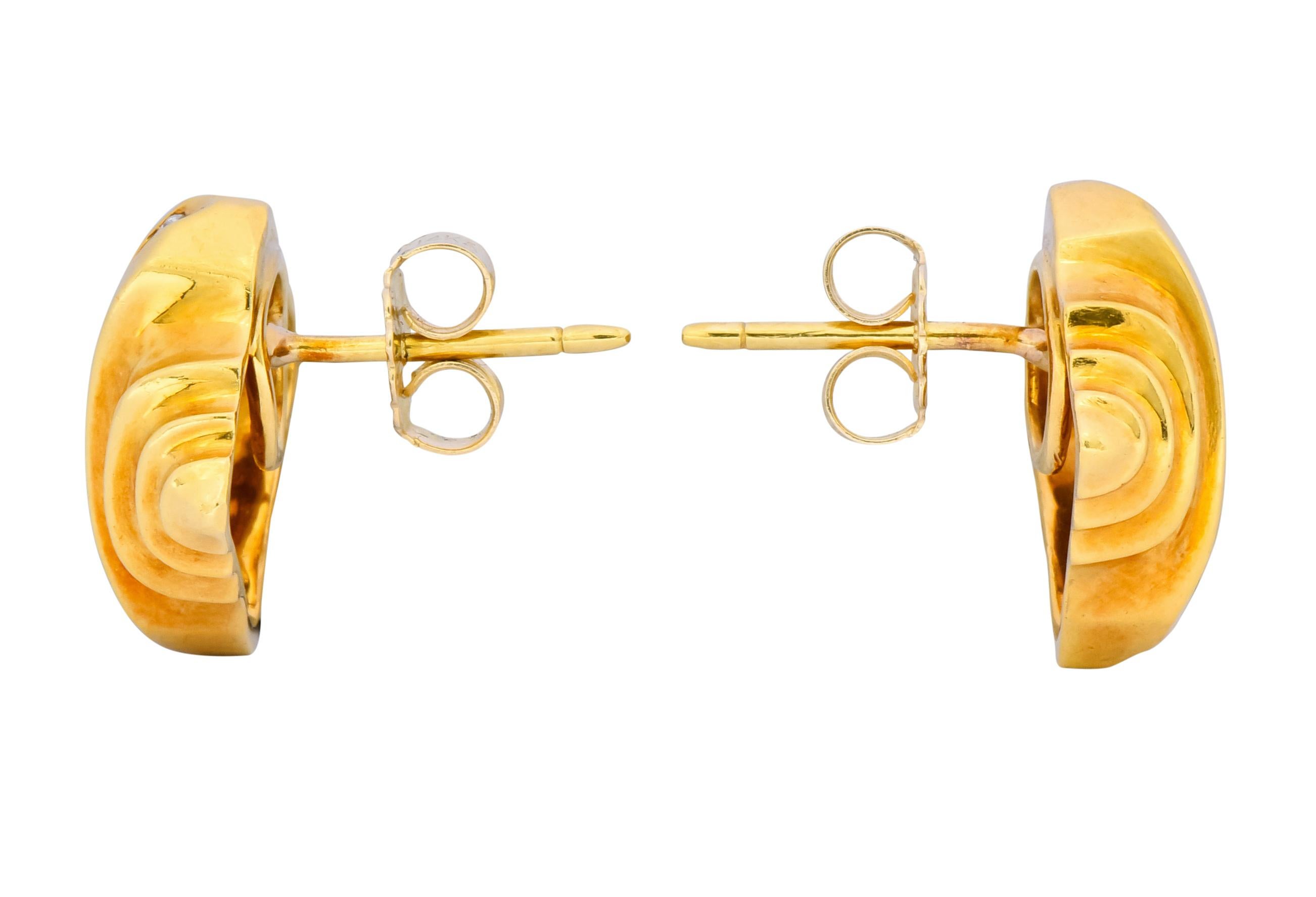 Women's or Men's McTeigue Diamond 18 Karat Gold Multi Dimensional Earrings