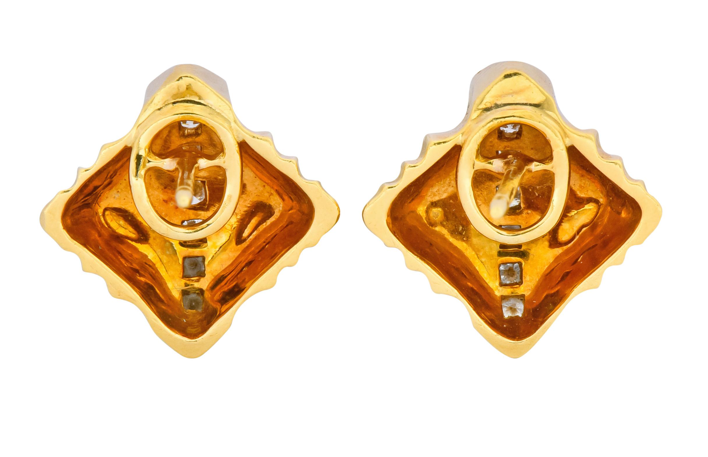 McTeigue Diamond 18 Karat Gold Multi Dimensional Earrings 1