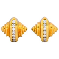 McTeigue Diamond 18 Karat Gold Multi Dimensional Earrings
