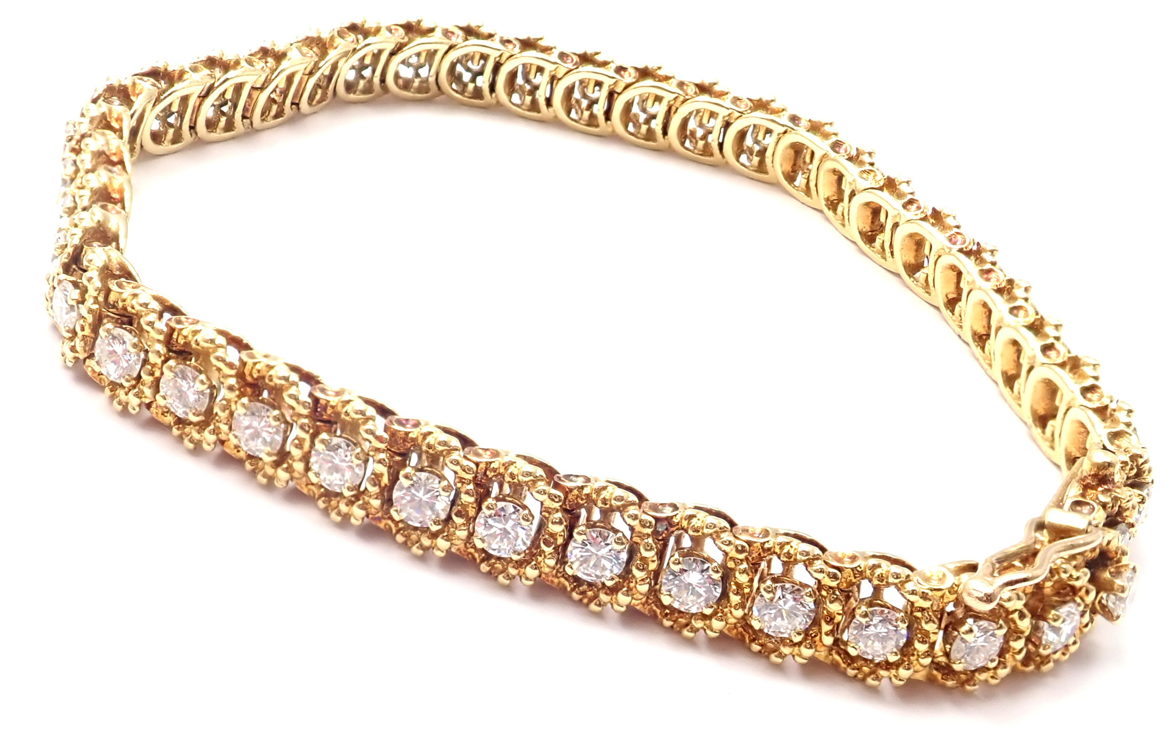 McTeigue Diamond Yellow Gold Tennis Bracelet at 1stDibs