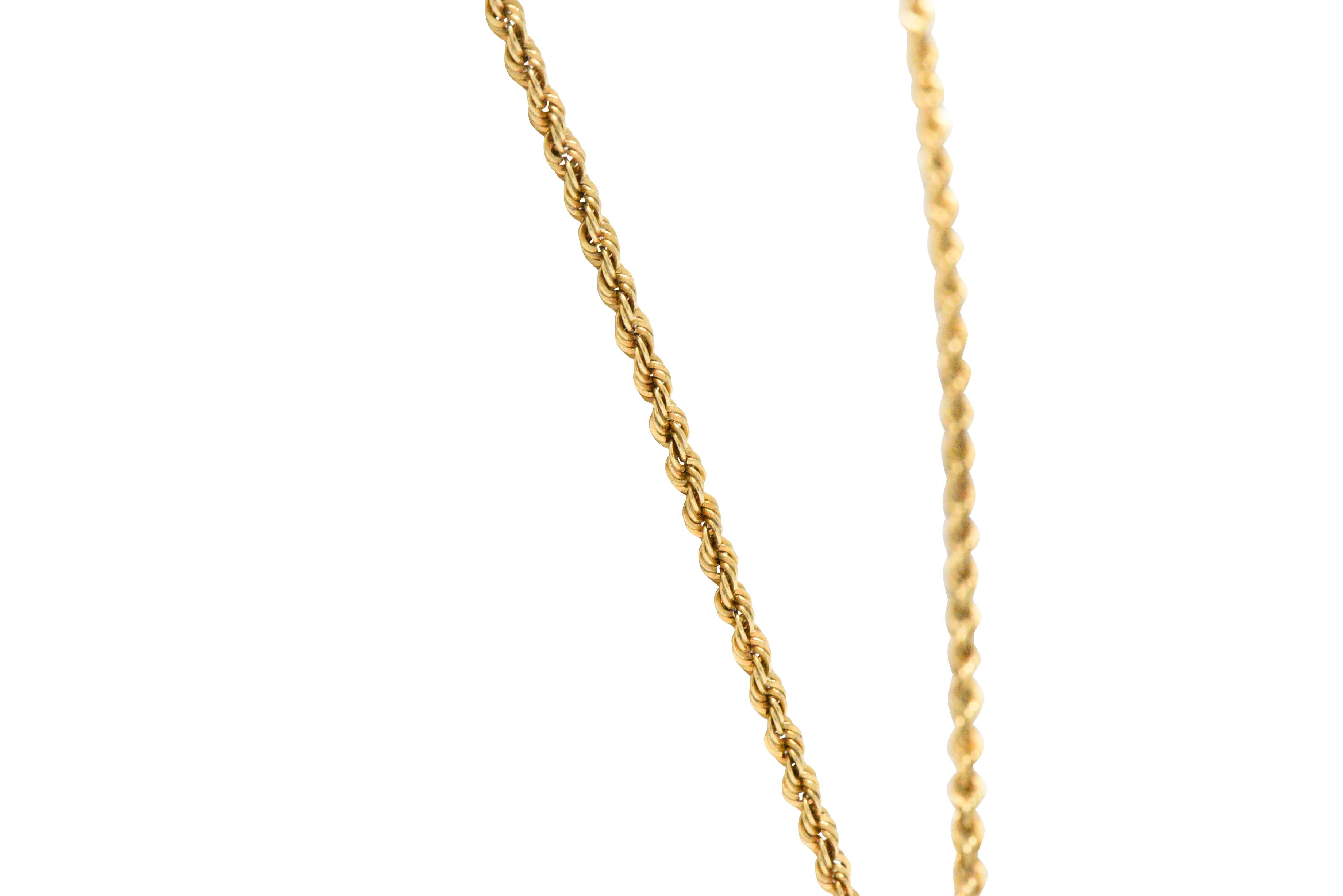 Women's or Men's McTeigue Retro 1.20 Carat Diamond Platinum 18 Karat Gold Acorn Pendant Necklace