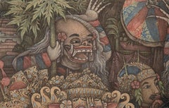 Barong Mask Dance - Balinese Ubud Painting by MD Bawa Pene Pawan