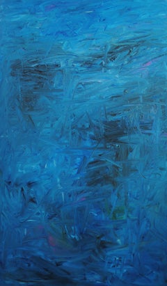 Md Tokon – Blaues Gemälde ohne Titel, Gemälde 2018
