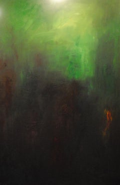 Md Tokon – Grünes Gemälde ohne Titel, Gemälde 2014