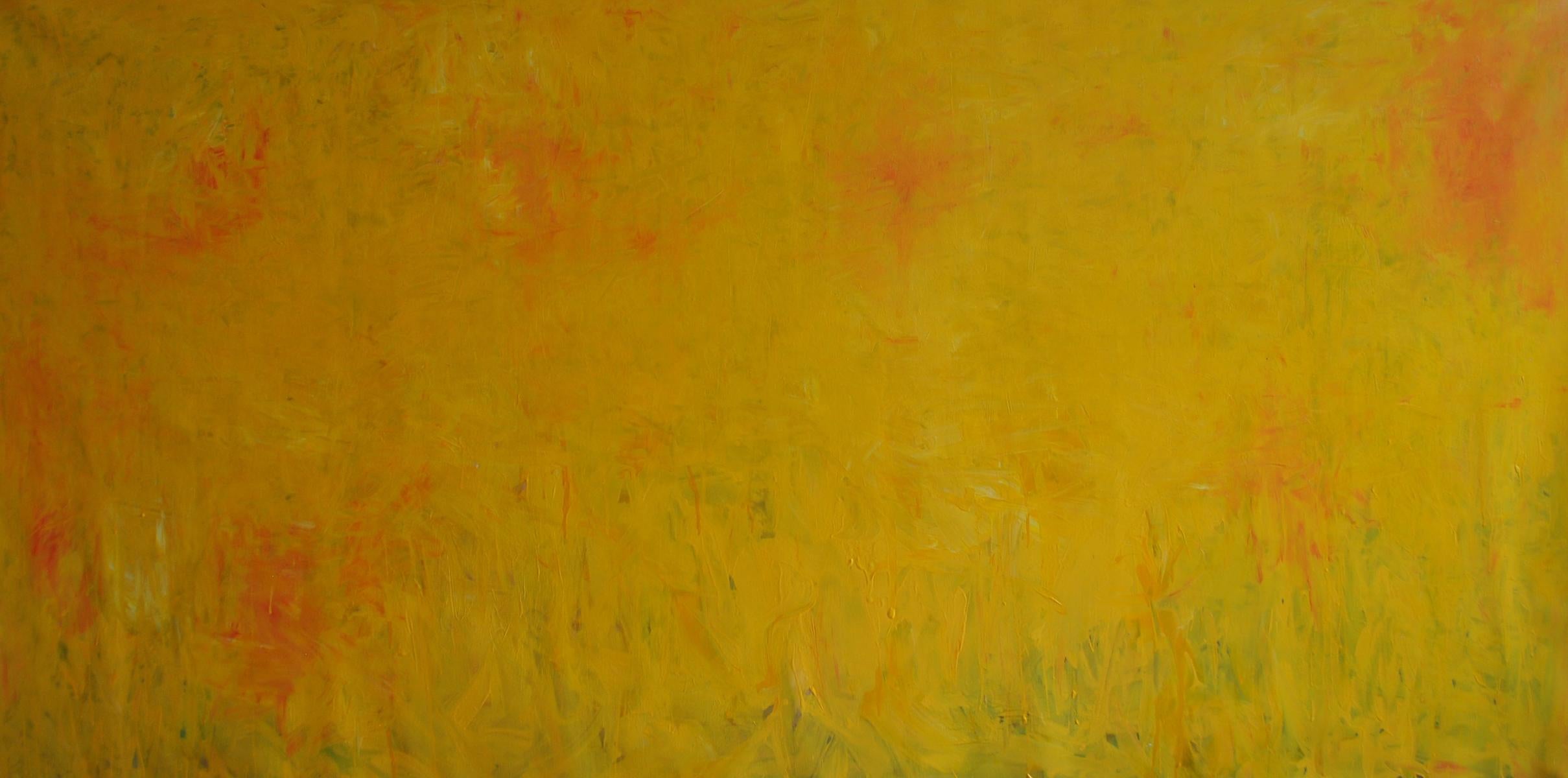 Md Tokon – Gelbes Gemälde ohne Titel, Gemälde 2018