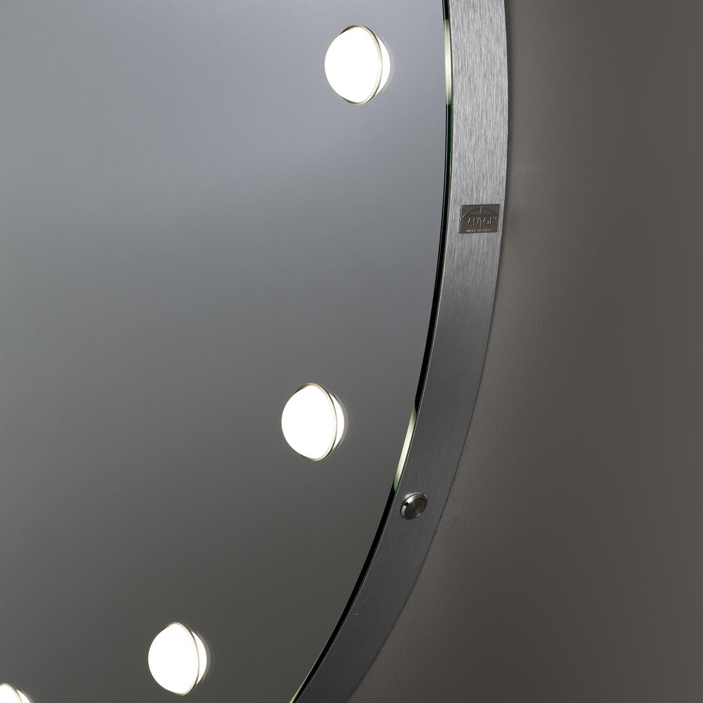 Modern MDE Frameless Round Lighted Wall Mirror