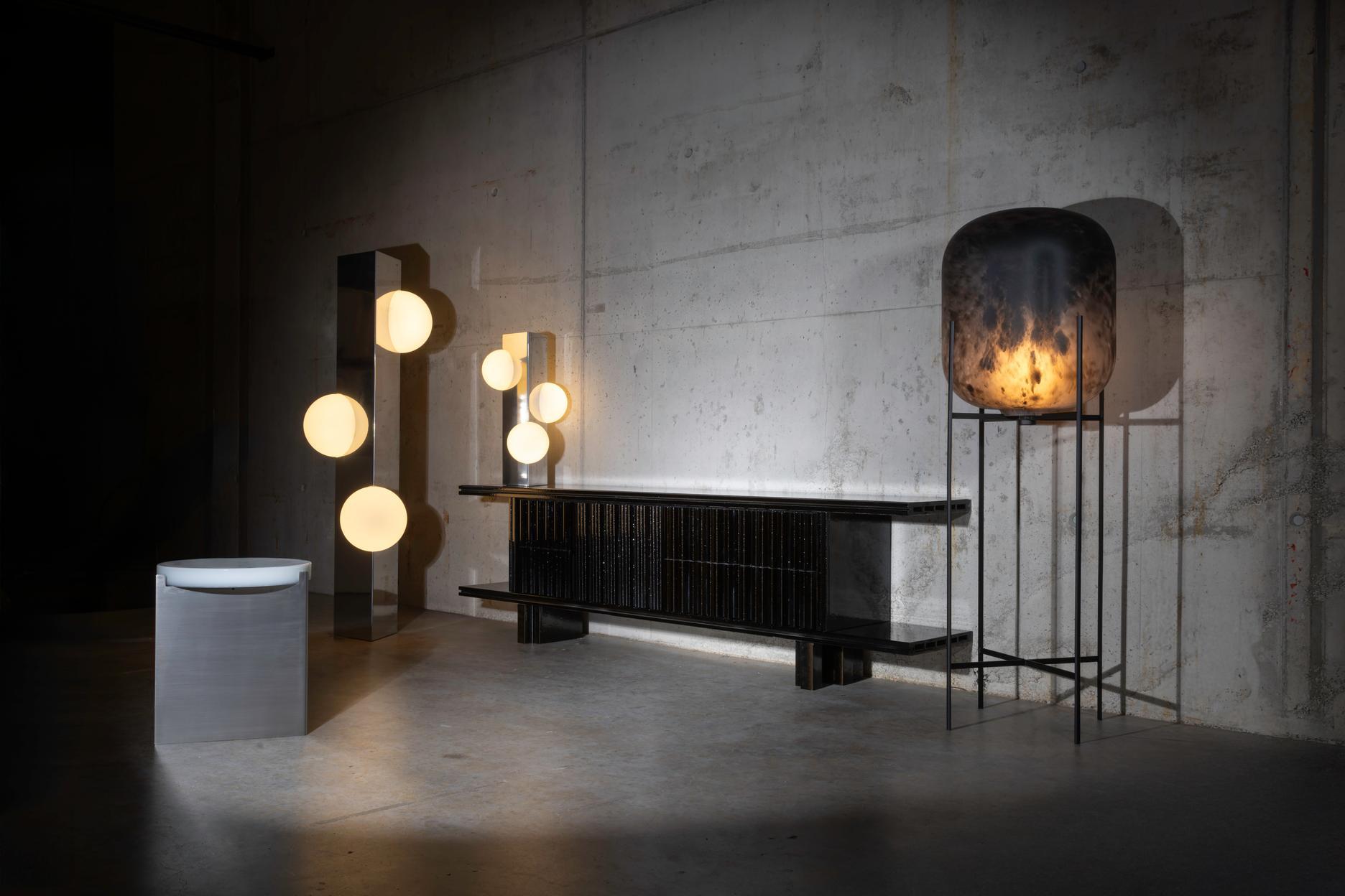Post-Modern MDF and Melamin Black Marino Sideboard by Pulpo For Sale