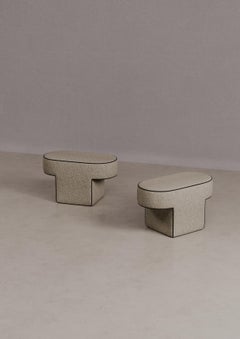 MDF and Upholstered Bitta Pouf by Dainelli Studio Atelier