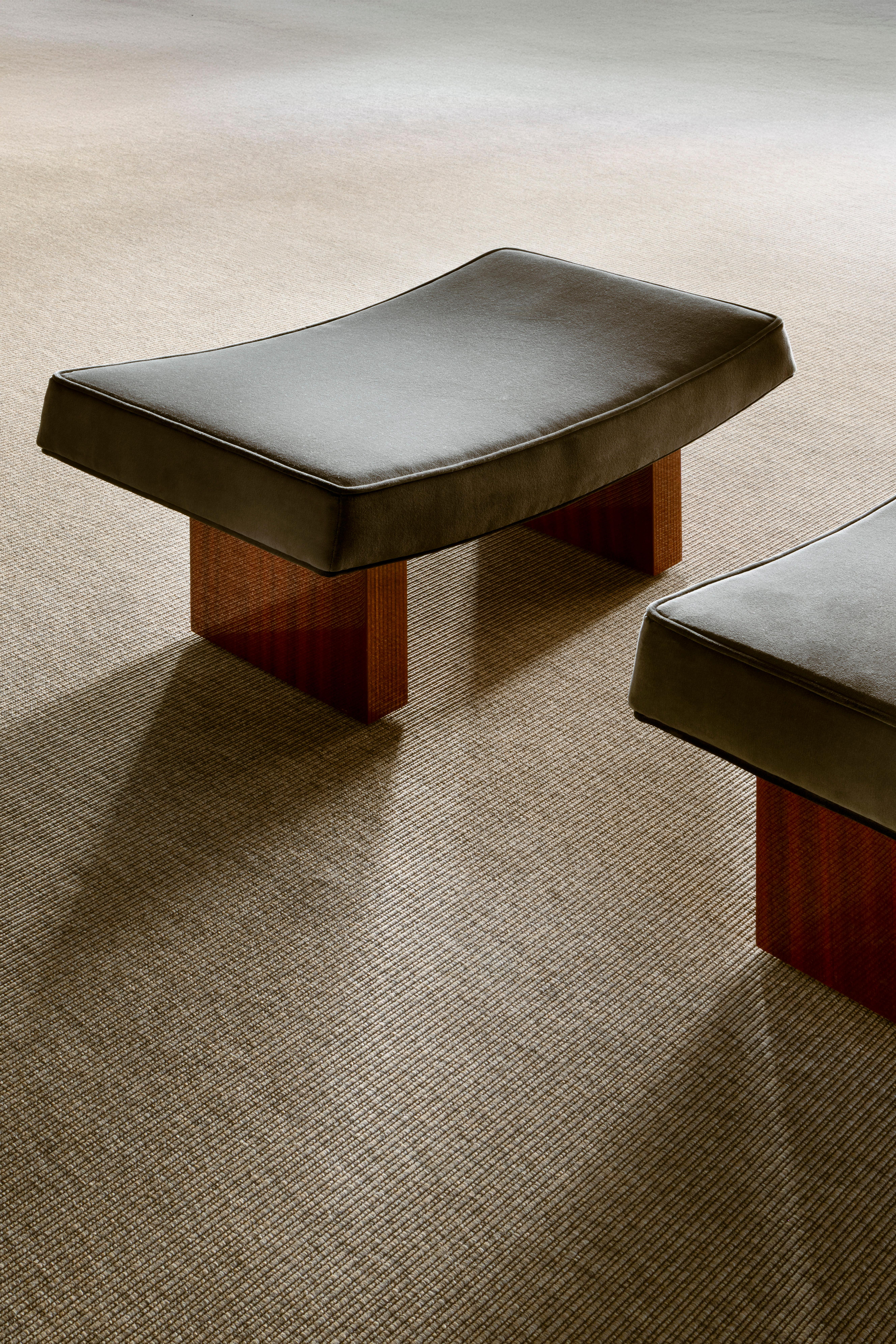 Tissu d'ameublement MDF and Upholstered Bitta Pouf by Dainelli Studio Atelier en vente