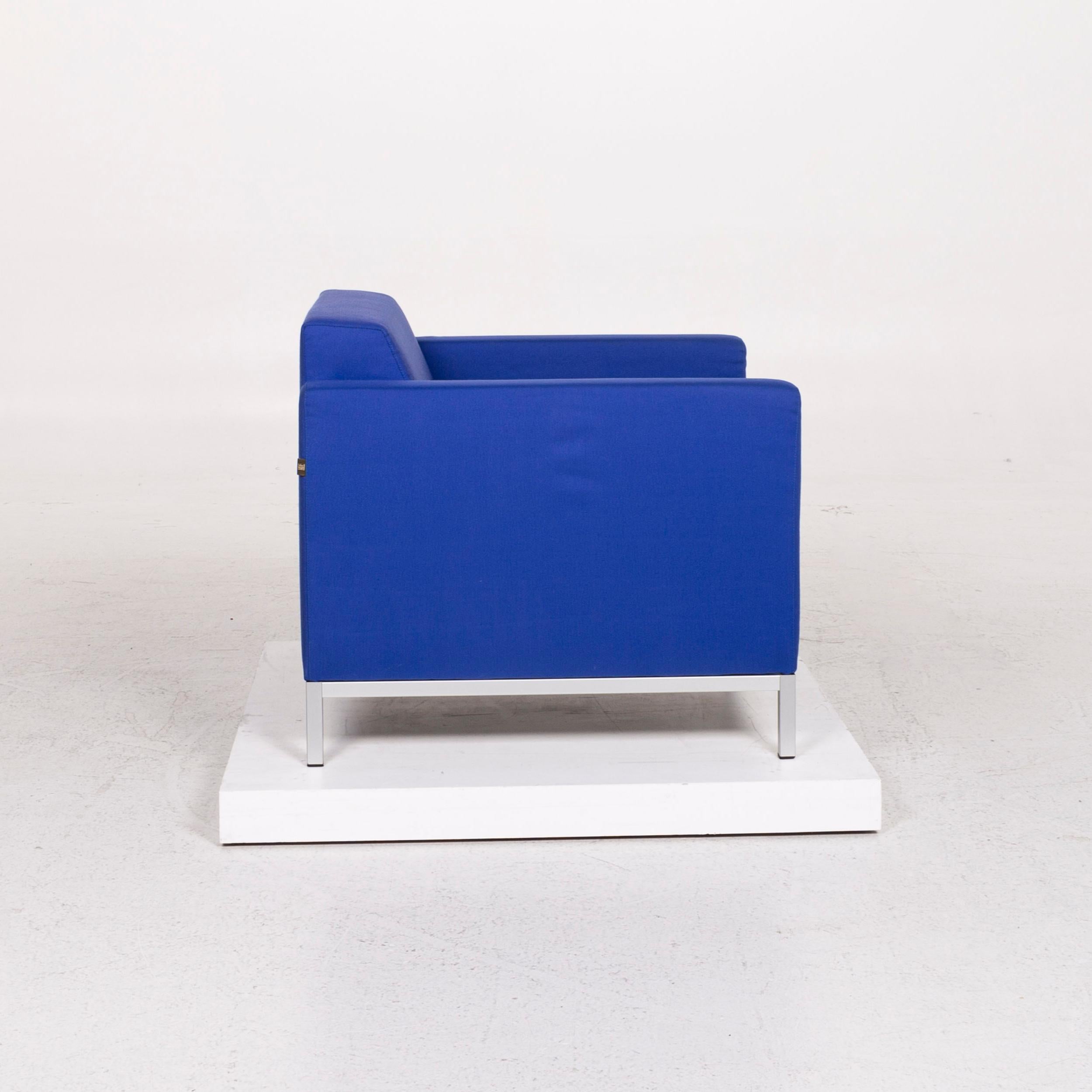 Contemporary MDF Italia Armchair Set Blue 2 Armchair For Sale