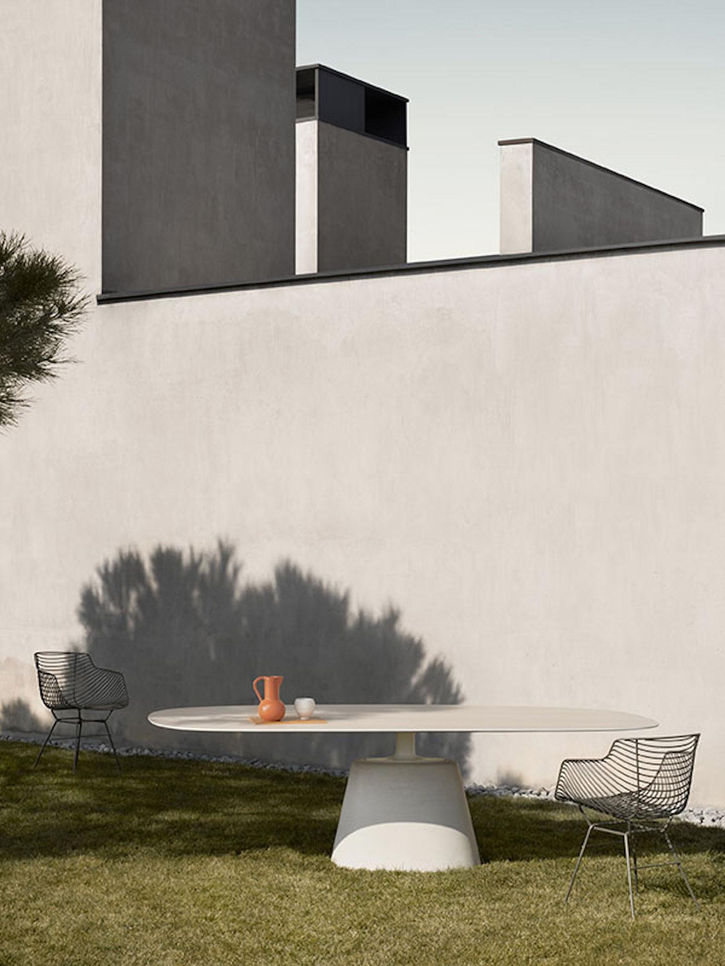 MDF Italia Customizable Indoor or Outdoor ROCK OVAL TABLE by Jean Marie Massaud For Sale 2
