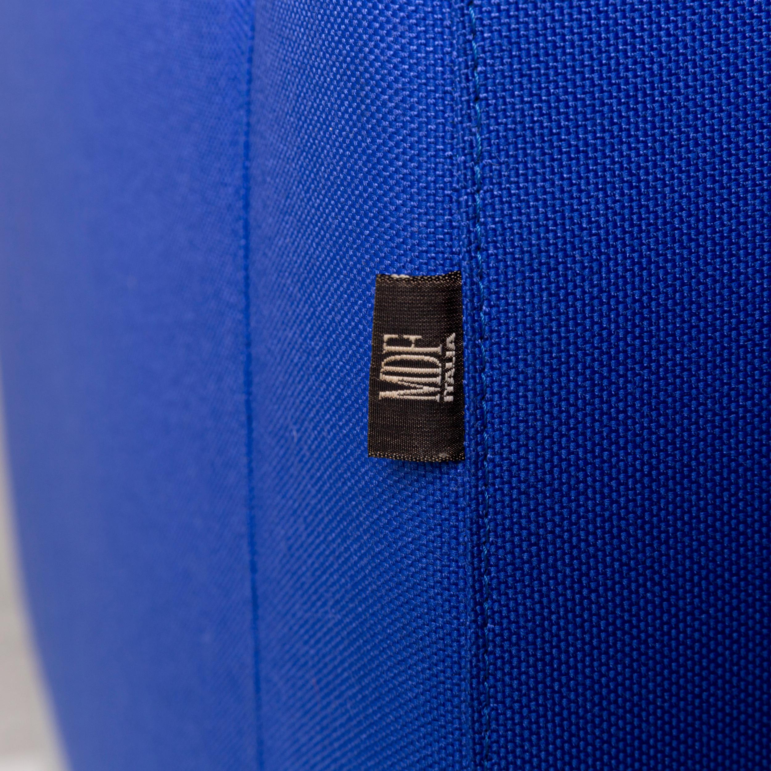 Modern MDF Italia Fabric Armchair Blue For Sale